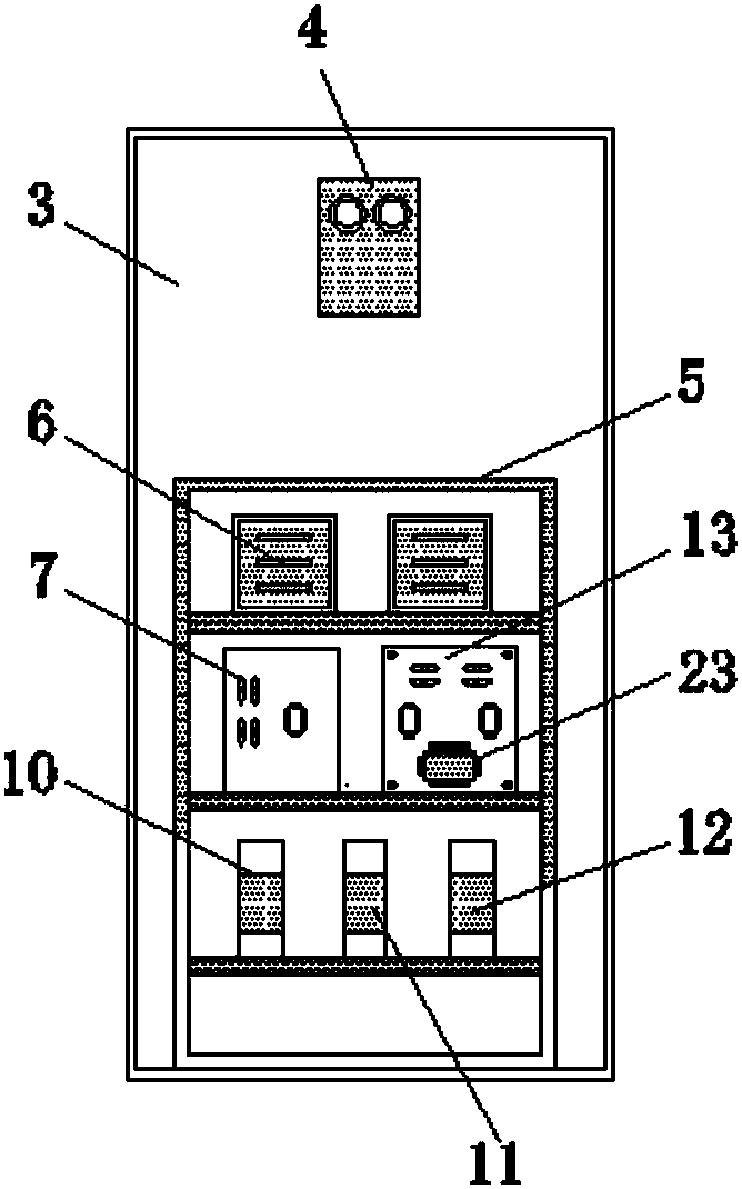 Glasses-free 3D outdoor air cooling internal structure