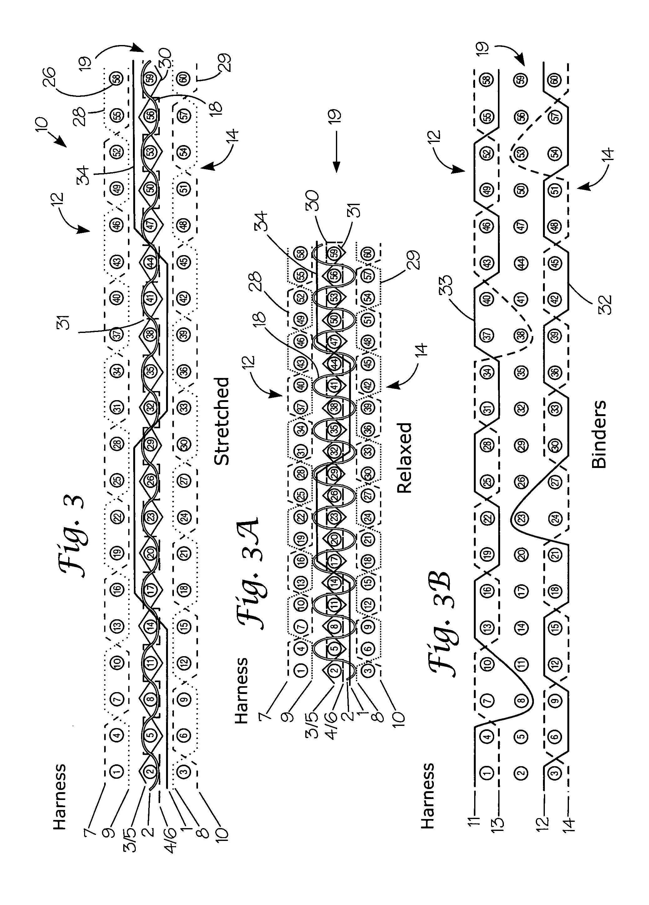 Elastic fabric with sinusoidally disposed wires