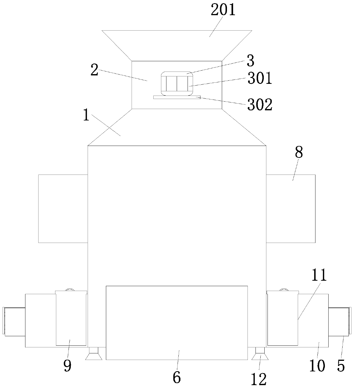 Building decoration material crushing, sorting and recycling device