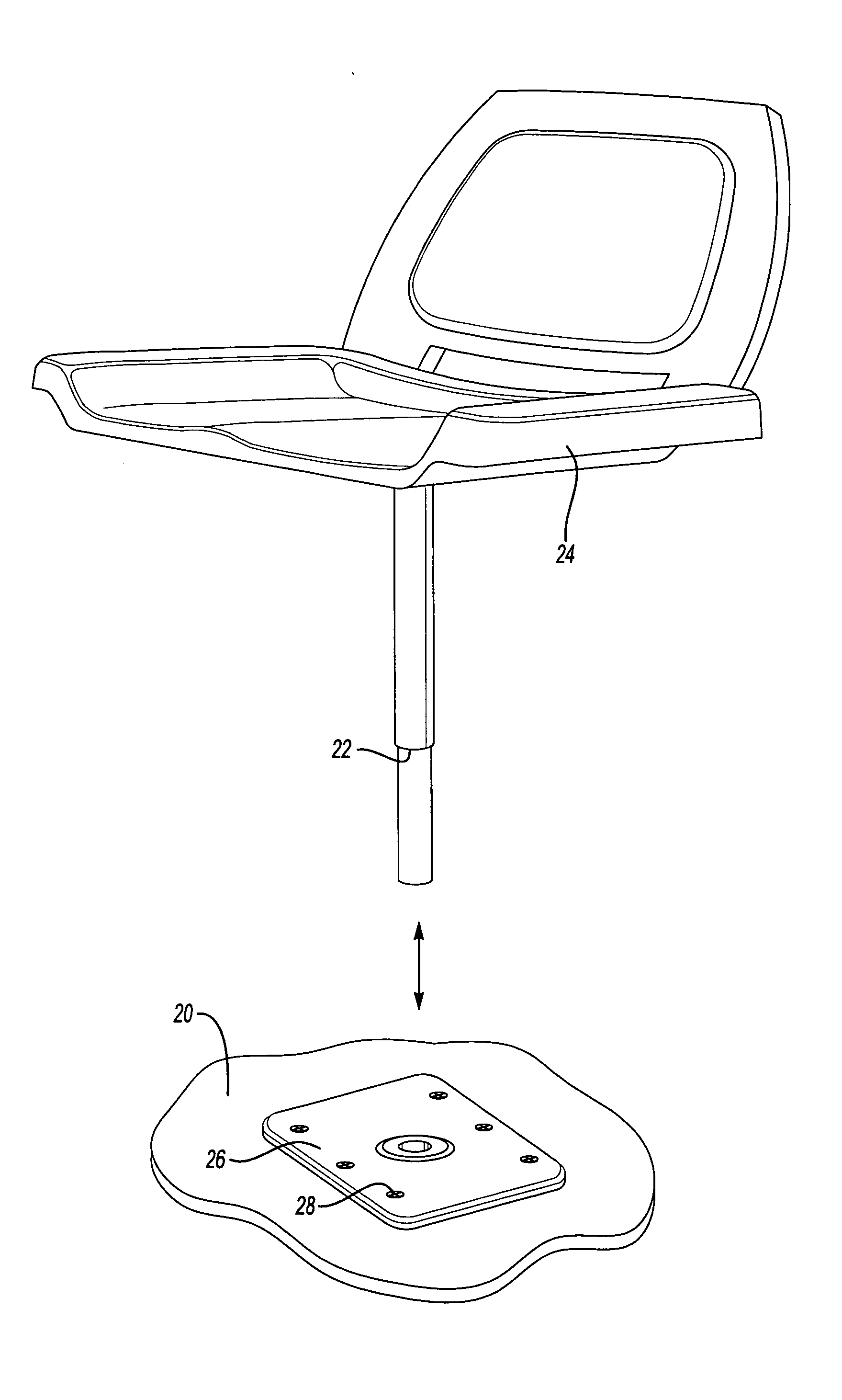 Boat seat deck base