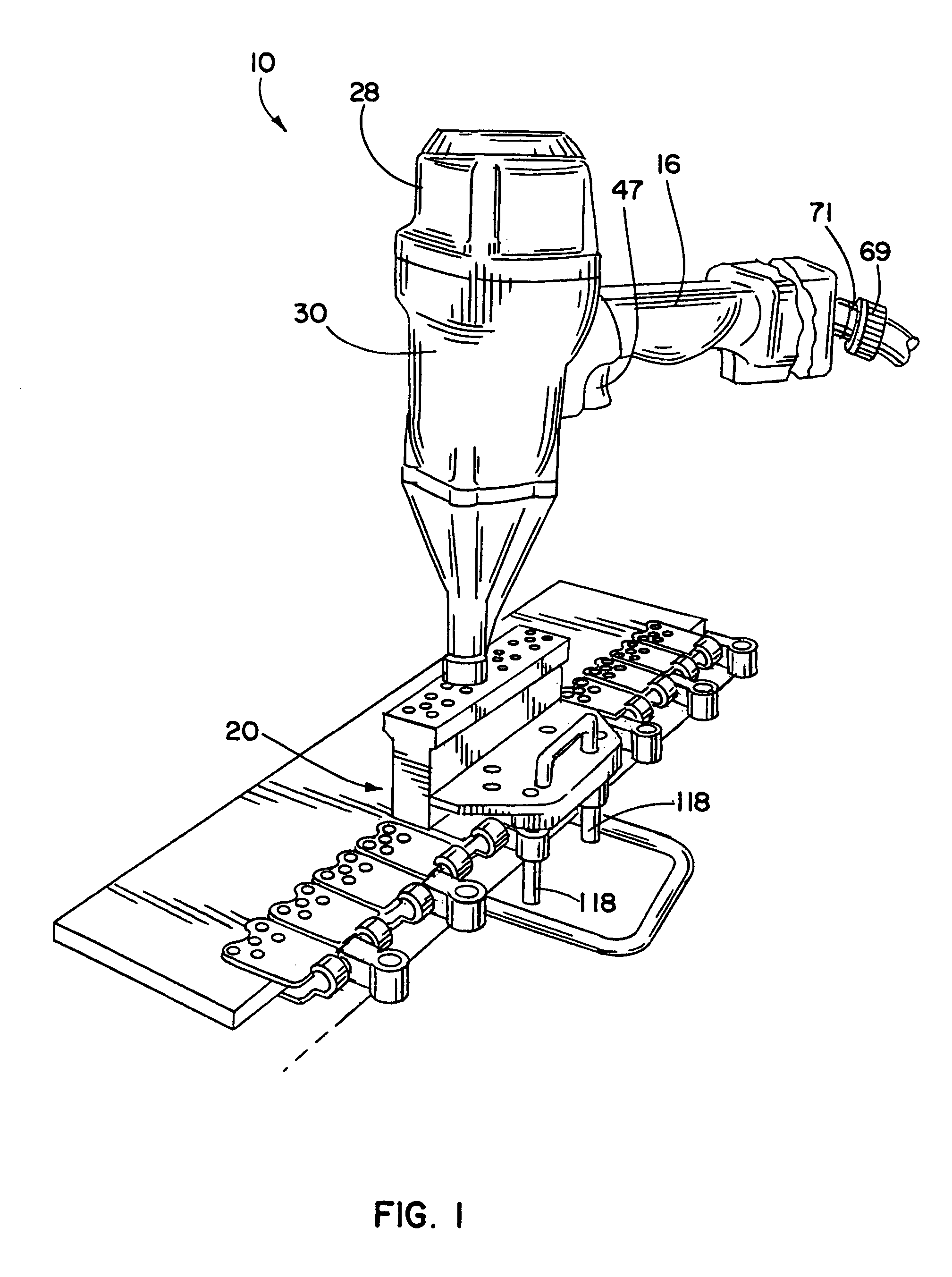 Power applicator system for conveyor belt fasteners