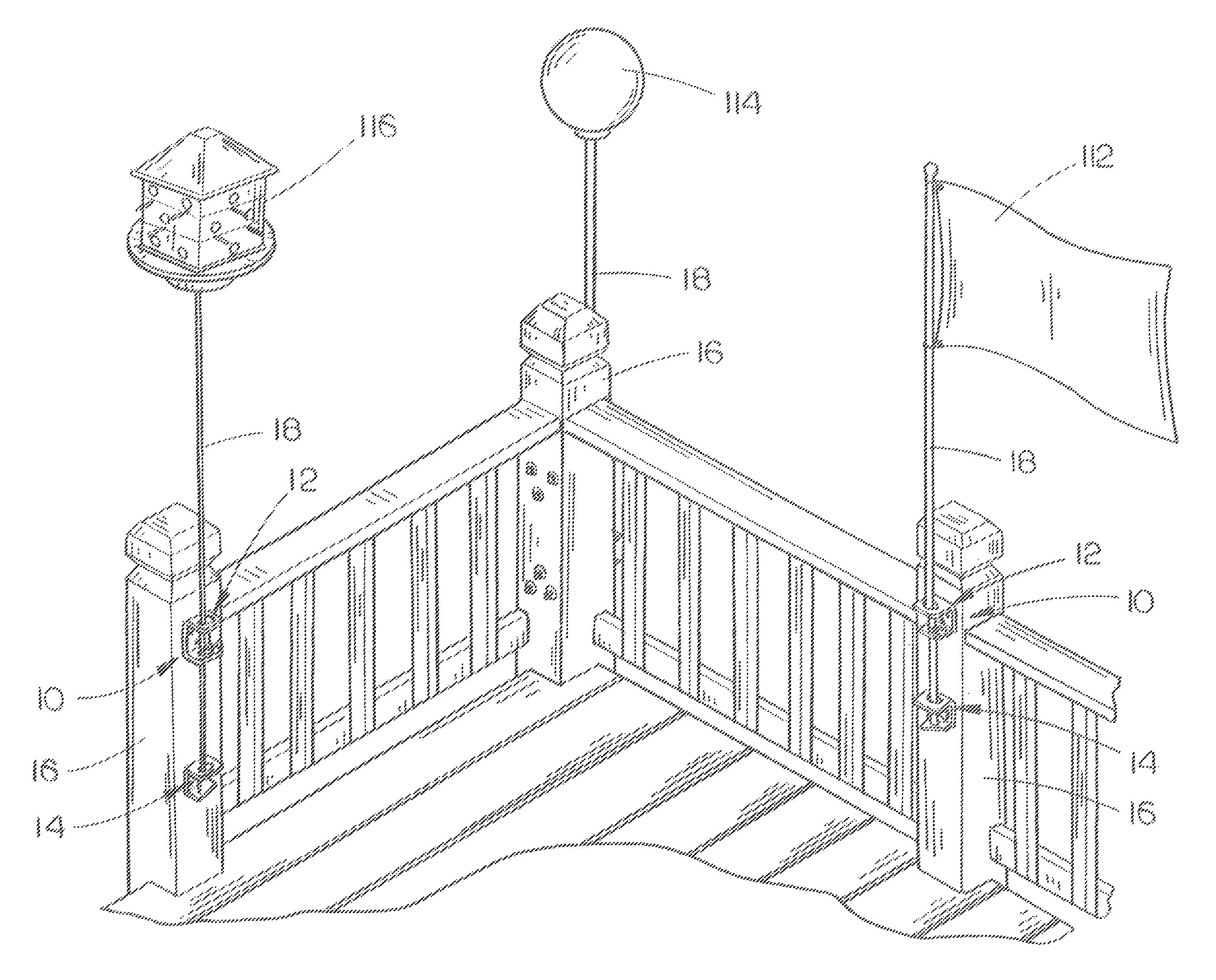 Bracket assembly for mounting a vertically disposed support member