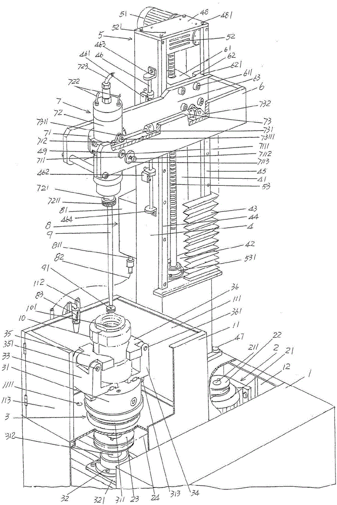 Glass mold polishing machine of improved structure