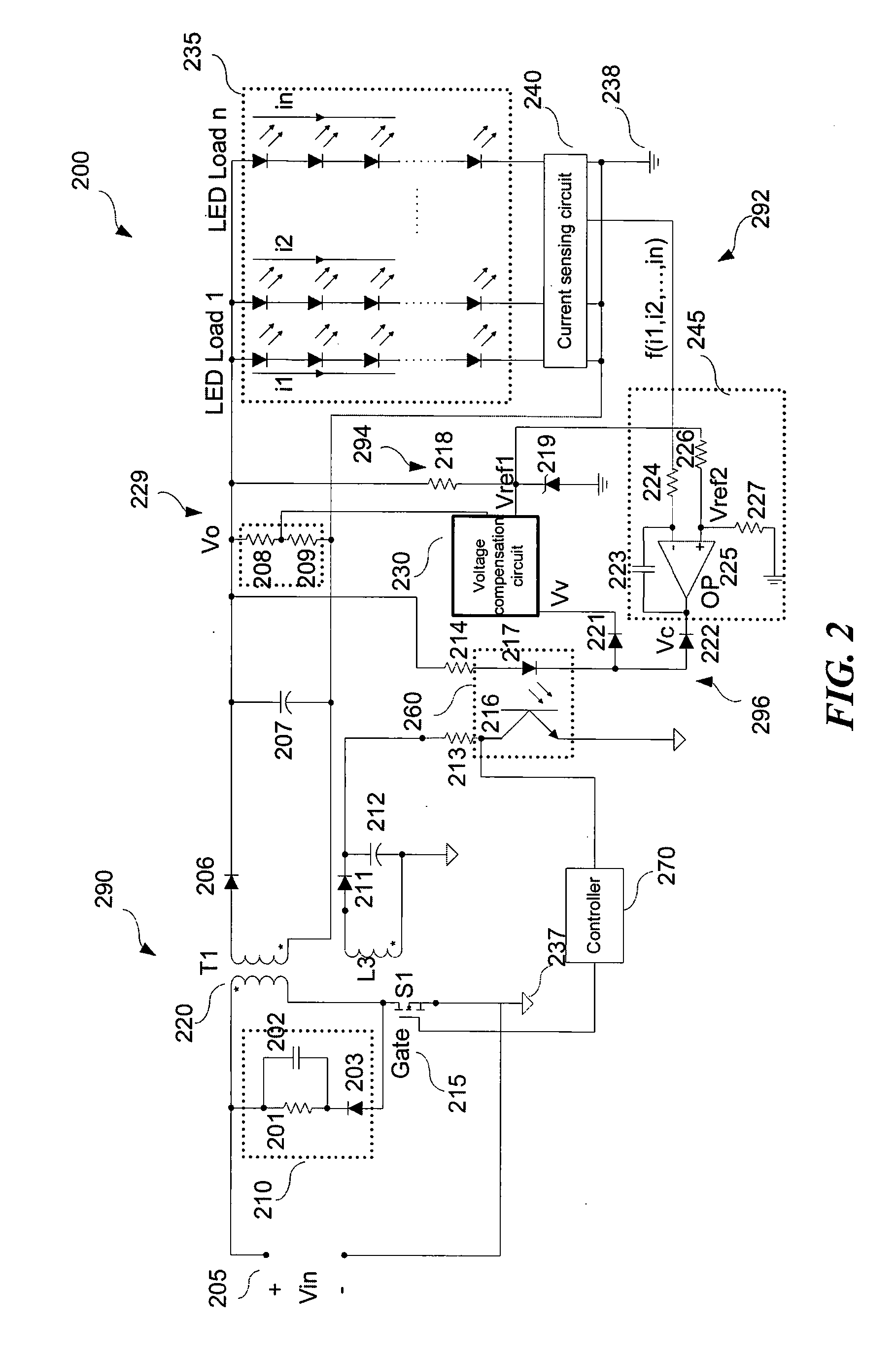 Power systems for driving light emitting diodes and associated methods of control