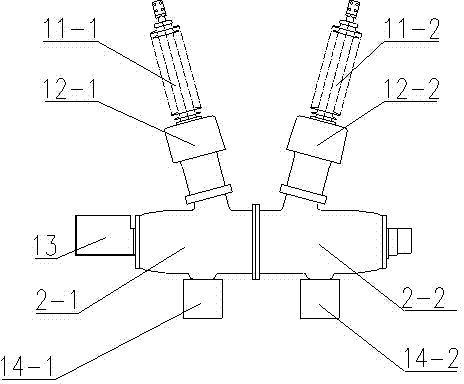 Pot type high voltage combination electric appliance with vacuum arc extinguishing chambers connected in series