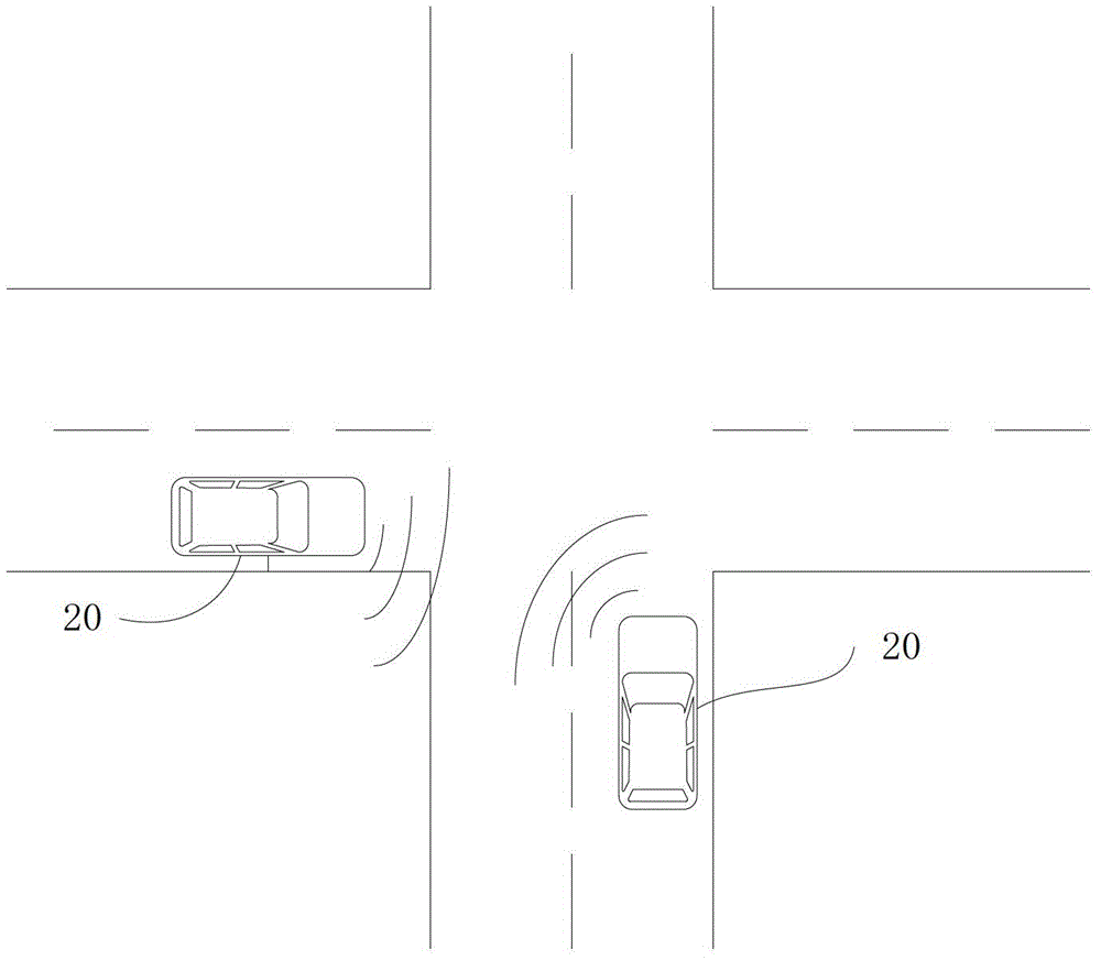 No-signal intersection vehicle and vehicle cooperative collision prevention system