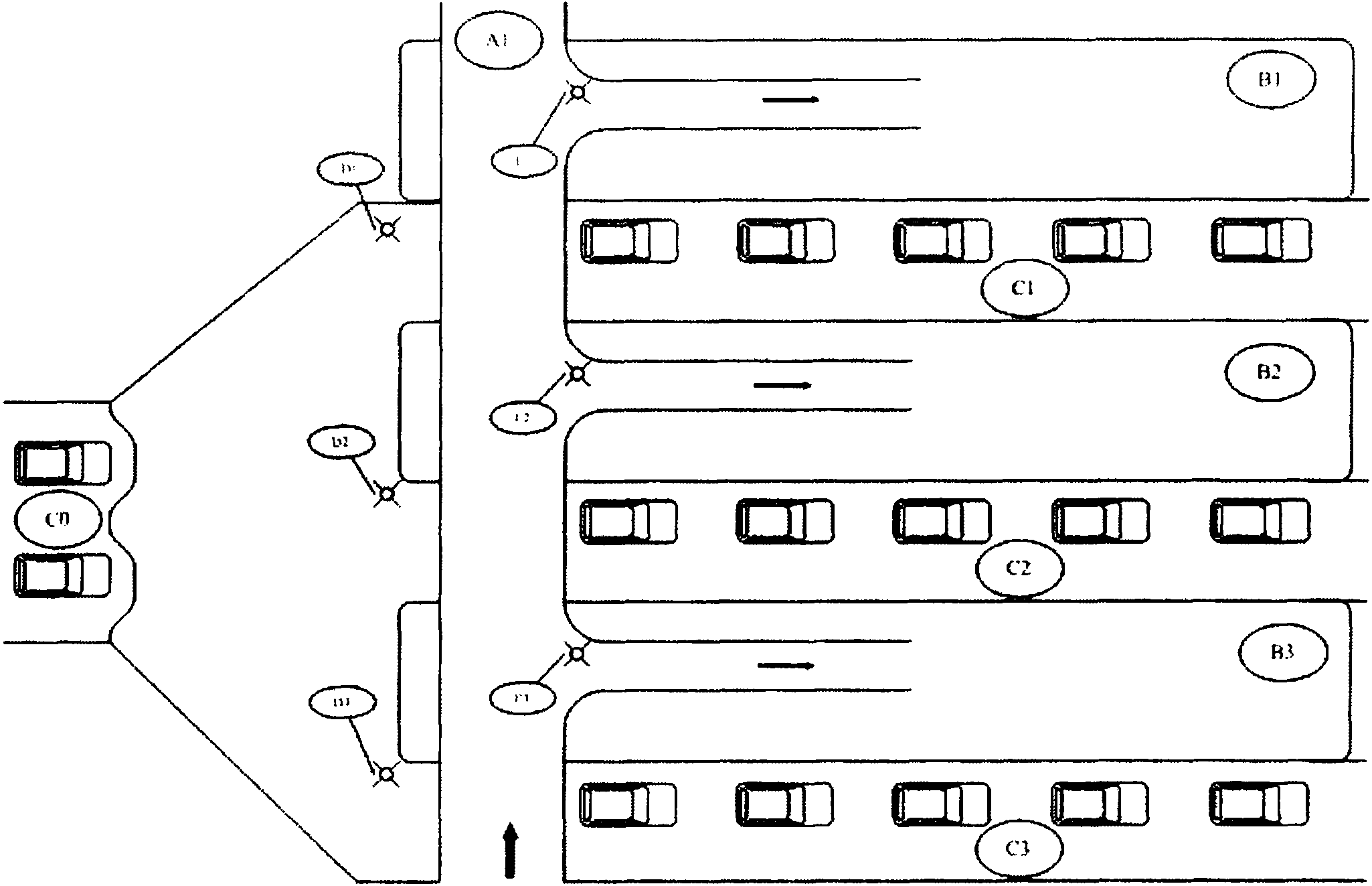 Taxi get-in station three-dimensional intelligent transportation system for large traffic hinge