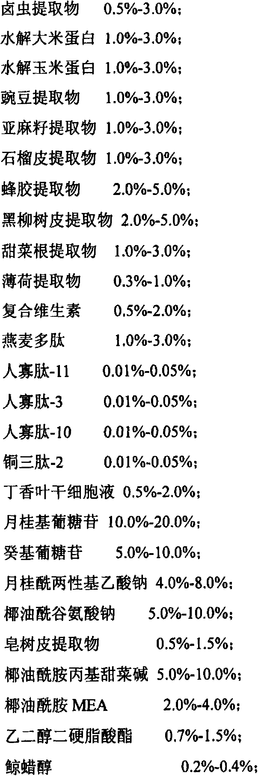 Anti-hair loss and hair-regeneration shampoo prepared from herbal essence and biochemical components and preparation method thereof