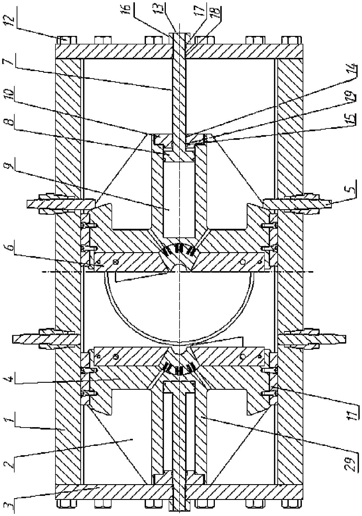 A cylinder built-in variable diameter sealed submarine cable gate valve