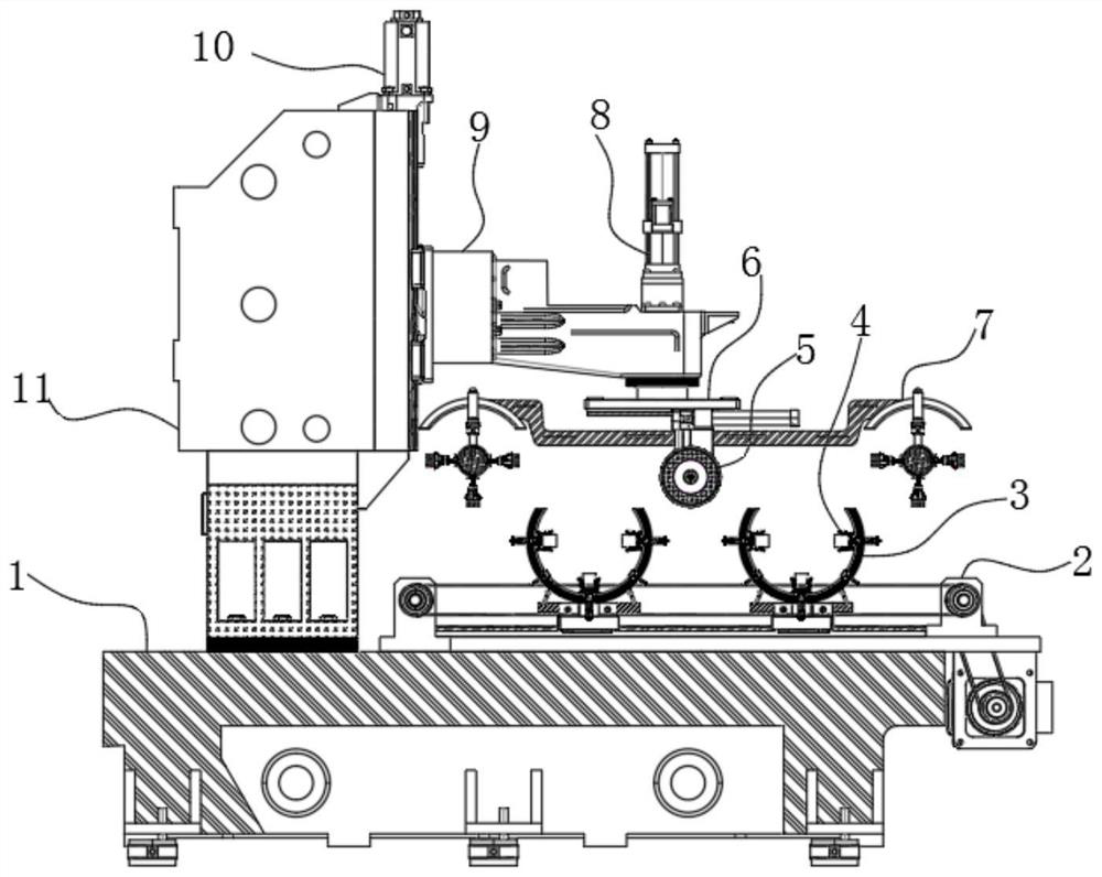 A fast fixing and cutting device of large diameter pipe wrench