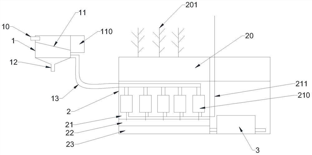 Toilet sewage recycling device suitable for forest farm in cold region