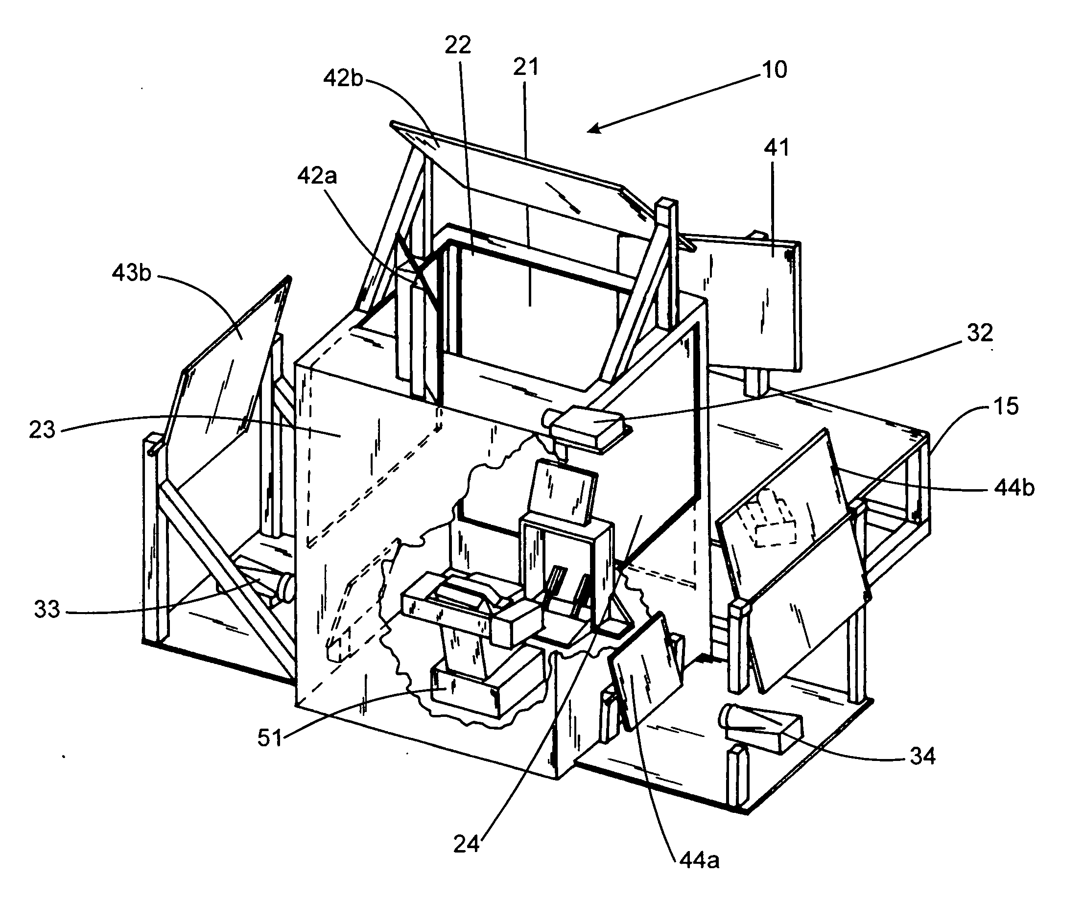 Windowed immersive environment for virtual reality simulators