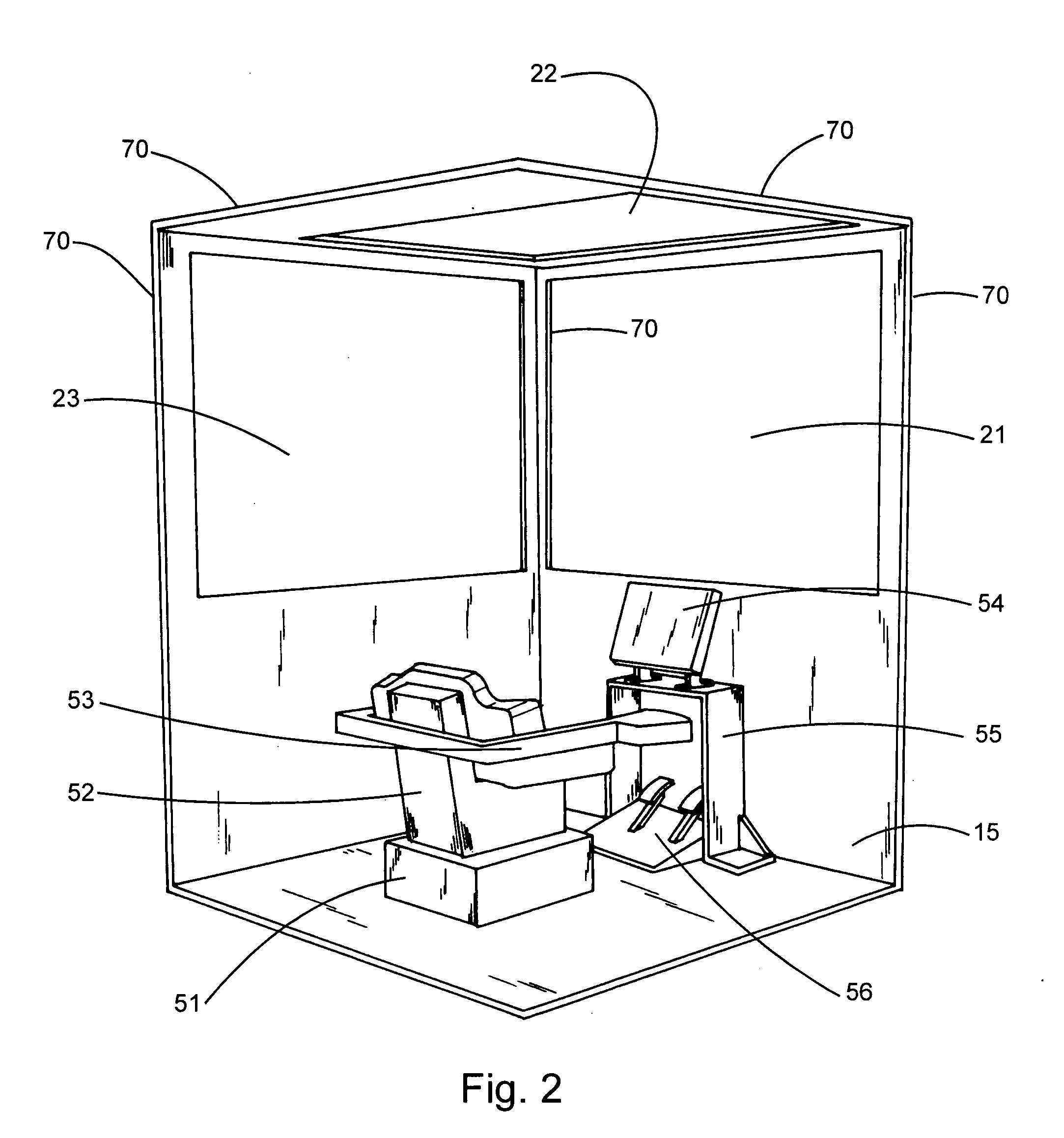 Windowed immersive environment for virtual reality simulators