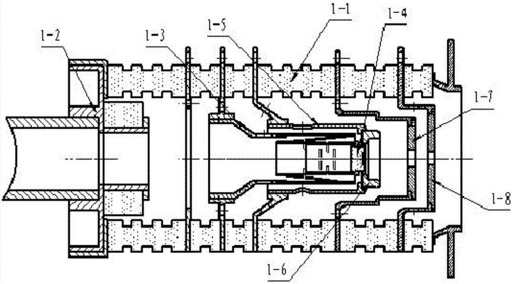 K-wave-band high-efficiency continuous wave space travelling wave tube