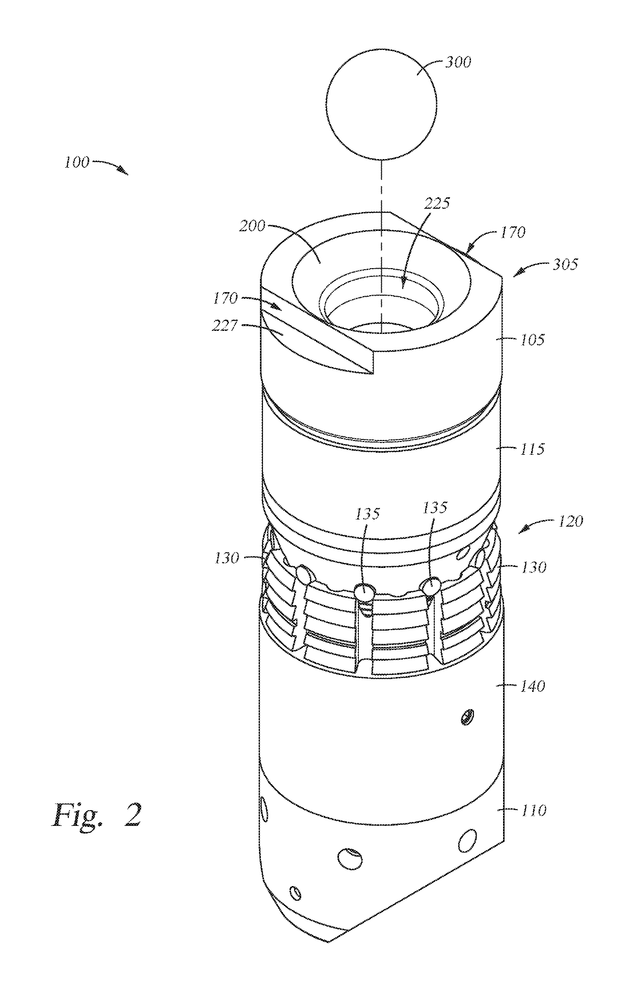 FRAC plug having reduced length and reduced setting force