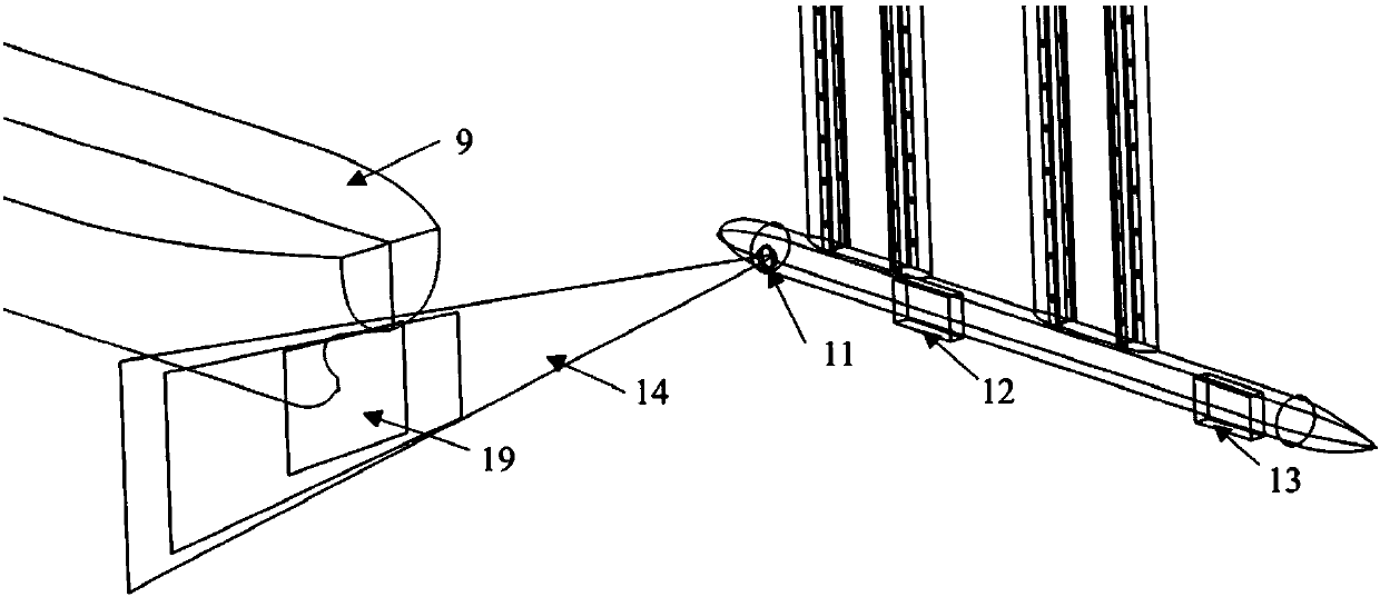 Under-ship-movement trigger signal self-trigger device for ship stern flow field PIV measurement in waves and measurement method