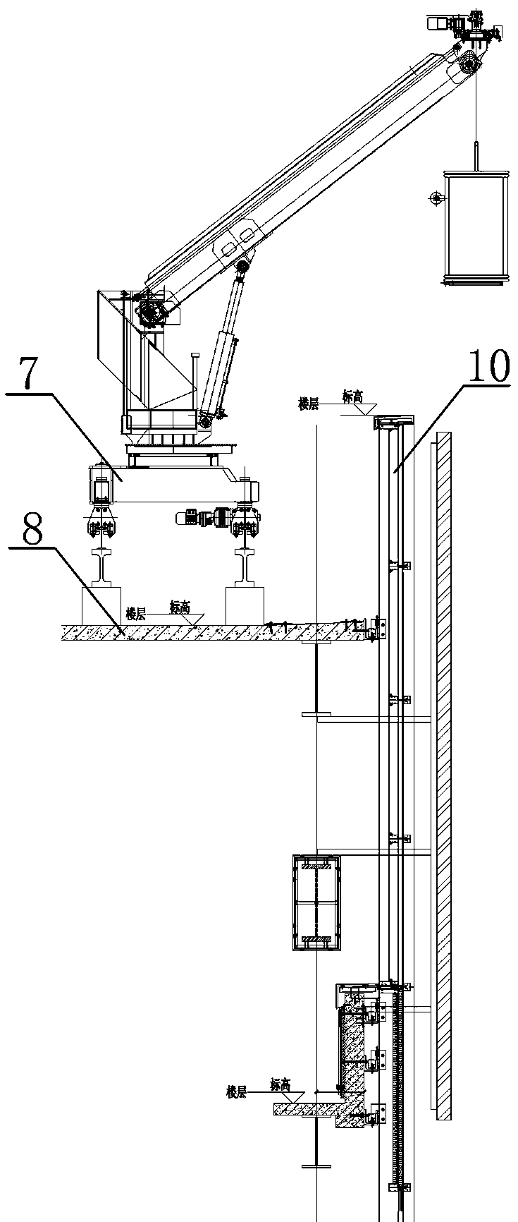 Super high-rise roof curtain wall installing system and construction method thereof