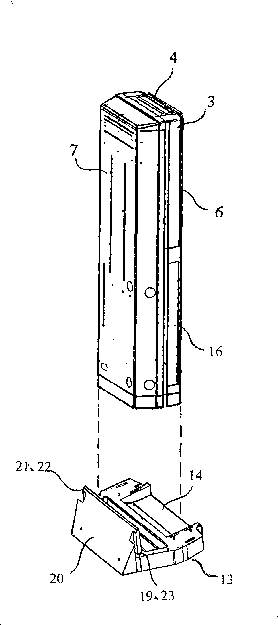 Structure for preventing indoor machine for cabinet air conditioner from swinging