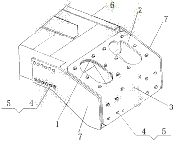 Middle shaft vehicle transporter chassis split connecting device