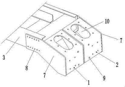 Middle shaft vehicle transporter chassis split connecting device