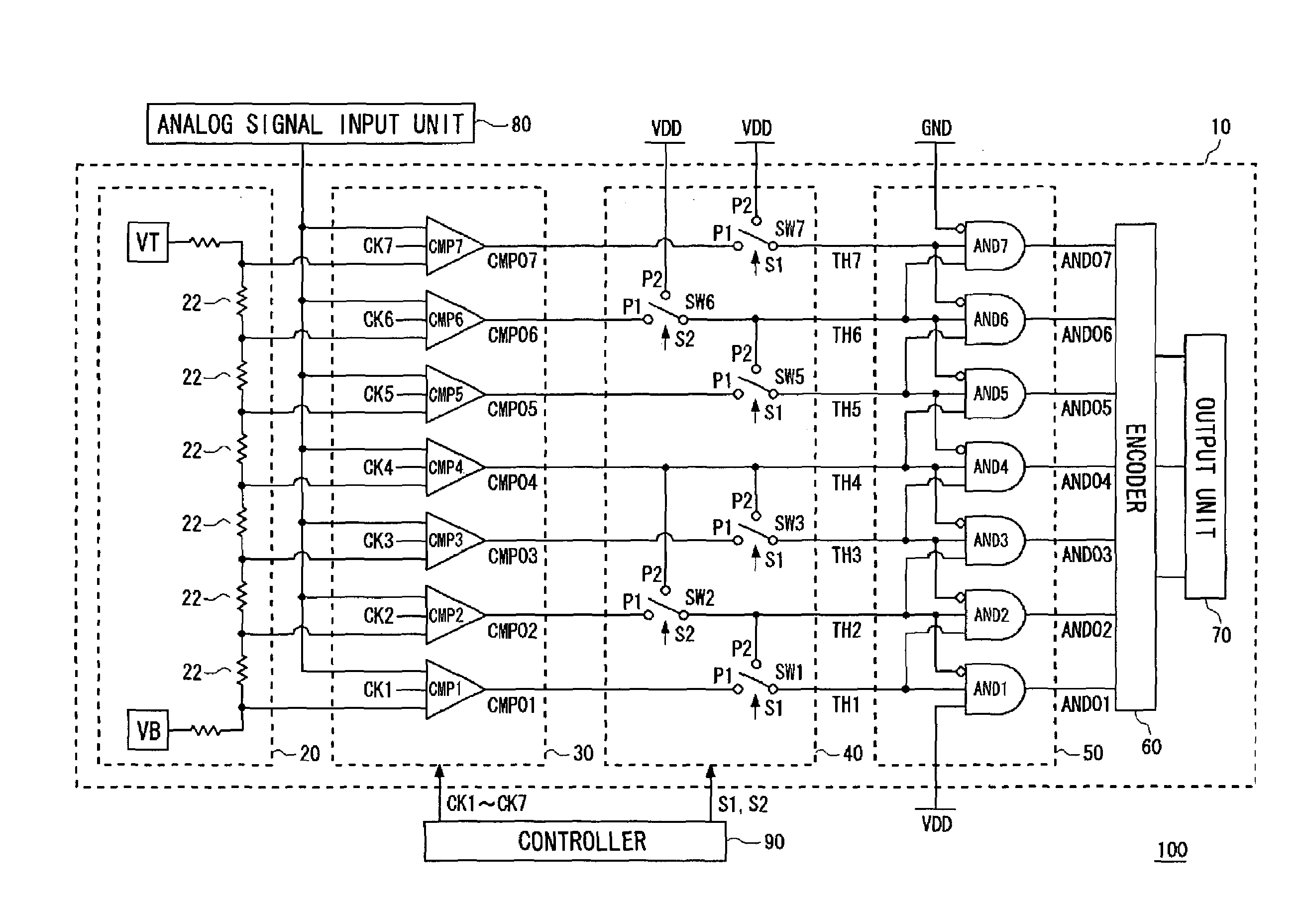 Analog-to digital converter and analog-to digital conversion apparatus