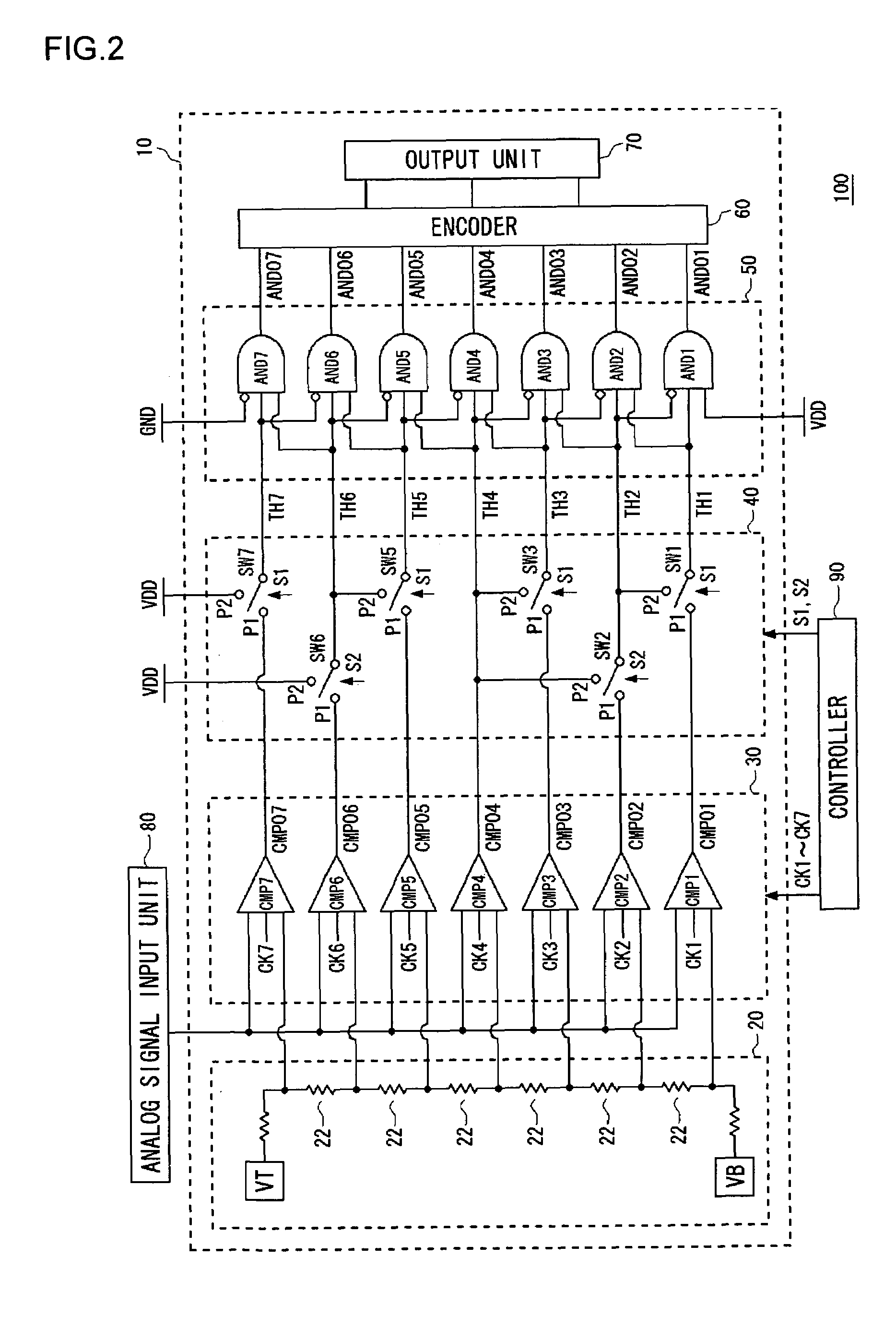 Analog-to digital converter and analog-to digital conversion apparatus