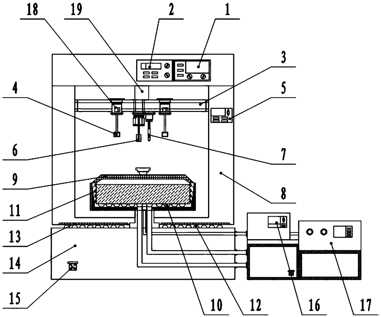 Test device for rapidly testing soil strength and permeability coefficient by simulating freeze-thaw cycle