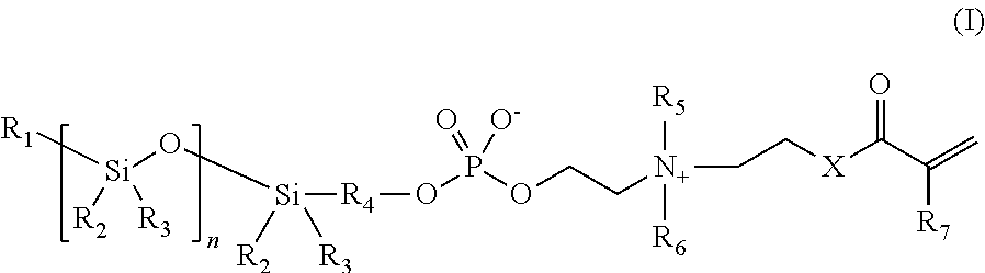 Phosphorylcholine-based amphiphilic silicones for medical applications