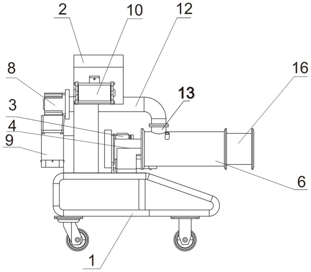 Cement concrete continuous stirring and discharging equipment and application thereof