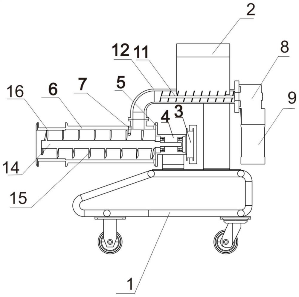 Cement concrete continuous stirring and discharging equipment and application thereof