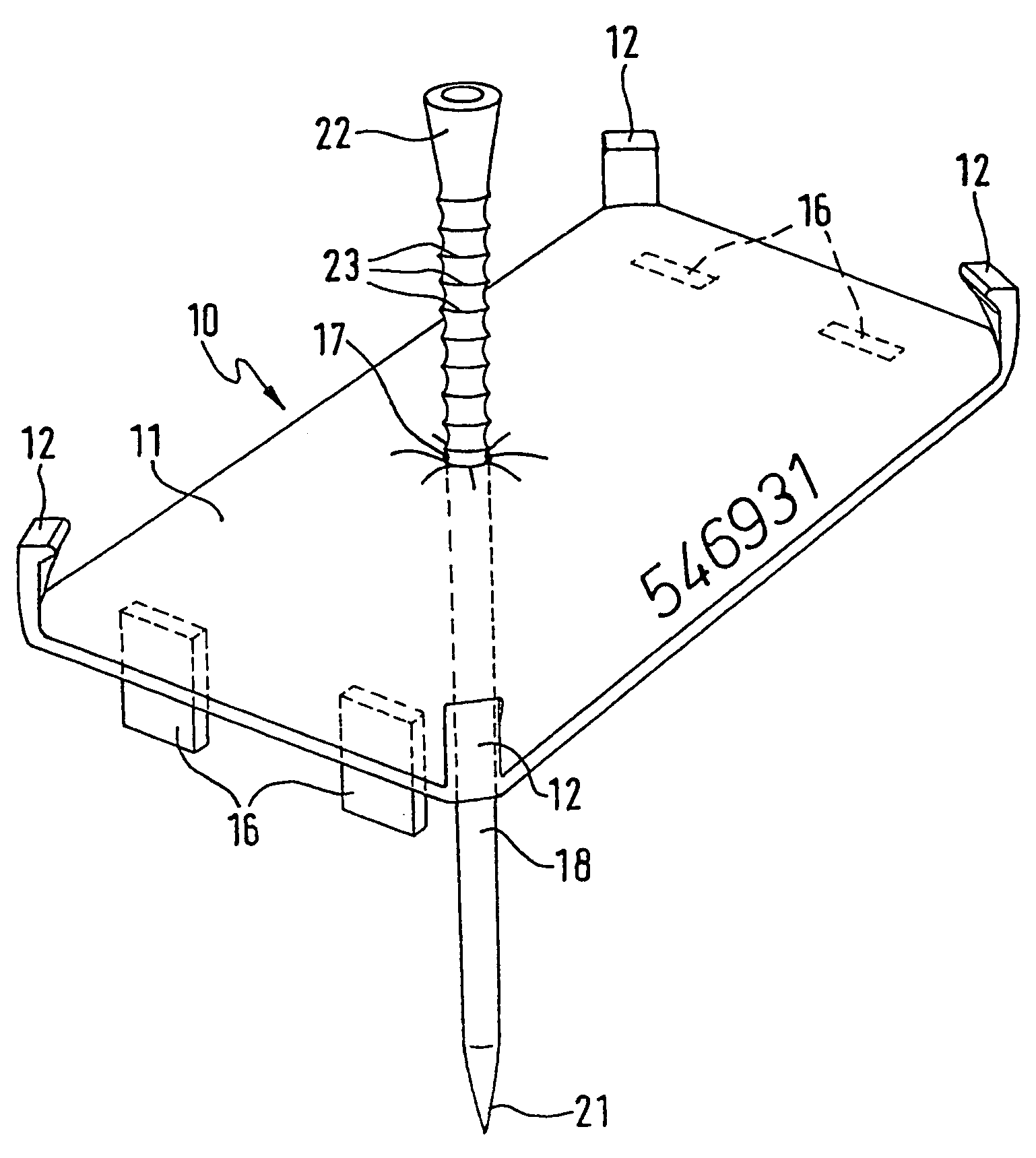 Marker tag for tree trunks and an applicator hammer for the application of same to tree trunks