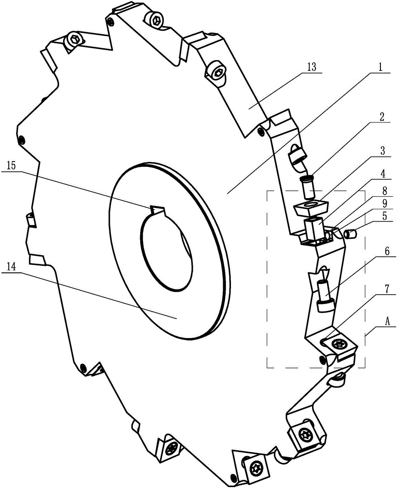 Disc milling cutter adopting flatly staggered teeth and variable cutting width and applied to slotting rough machining of blisk channel