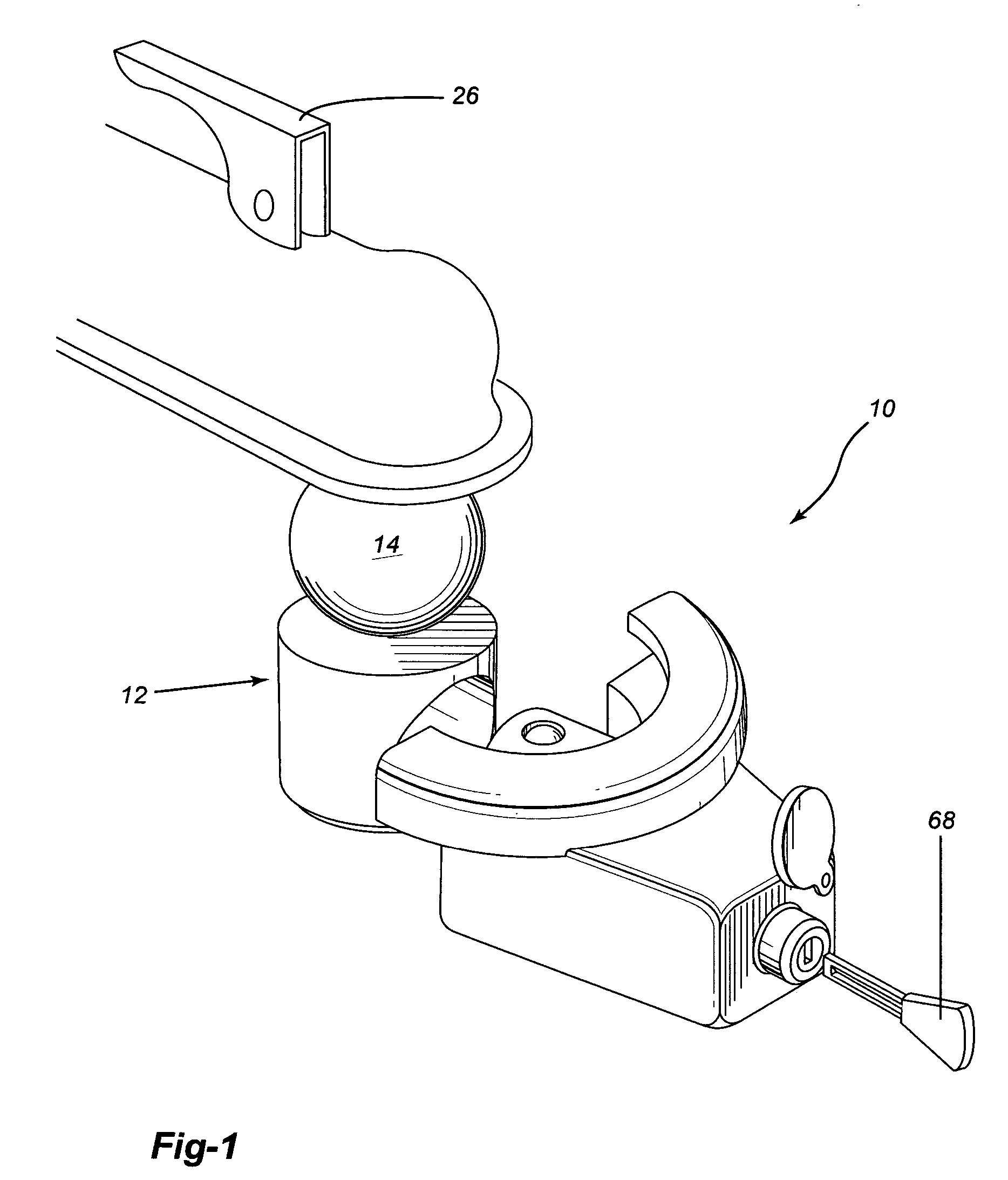 Locking assembly for trailer hitches