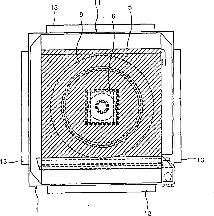 Installing structure of air conditioner indoor unit enclosing fixing device