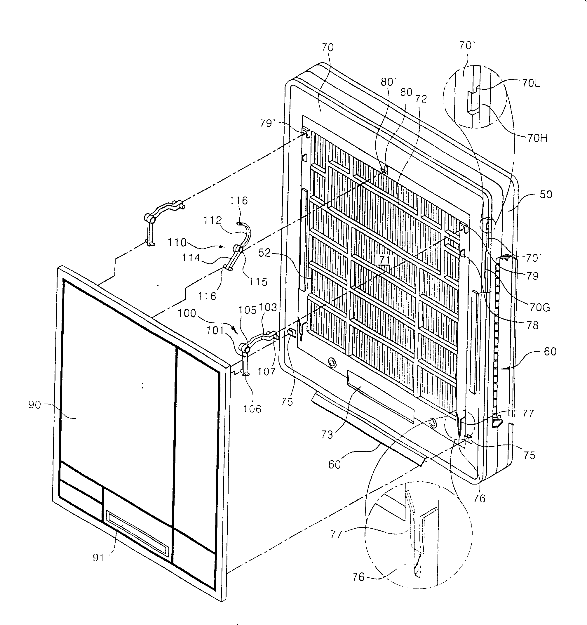 Installing structure of air conditioner indoor unit enclosing fixing device