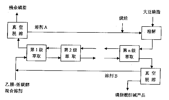 Process of extracting phosphatidylcholine from soybean phosphatide