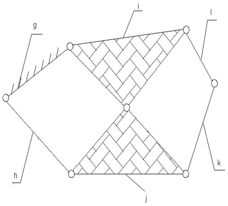 Suspension folding door with triangular connecting rod linkage mechanism