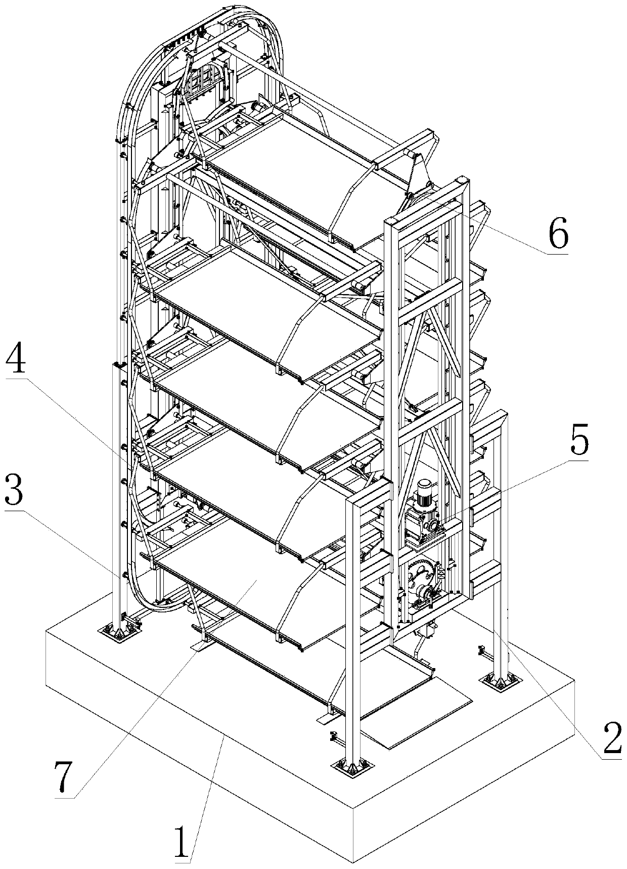 Vertical circulating garage for vehicle parking and using method thereof