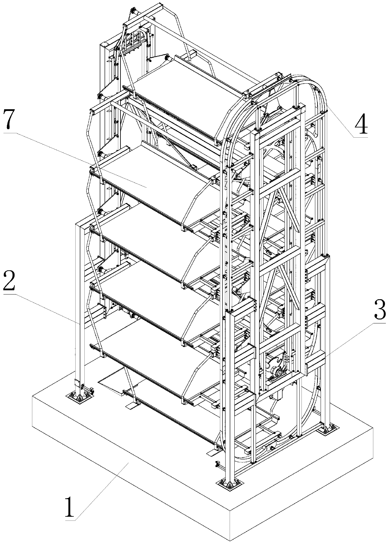 Vertical circulating garage for vehicle parking and using method thereof