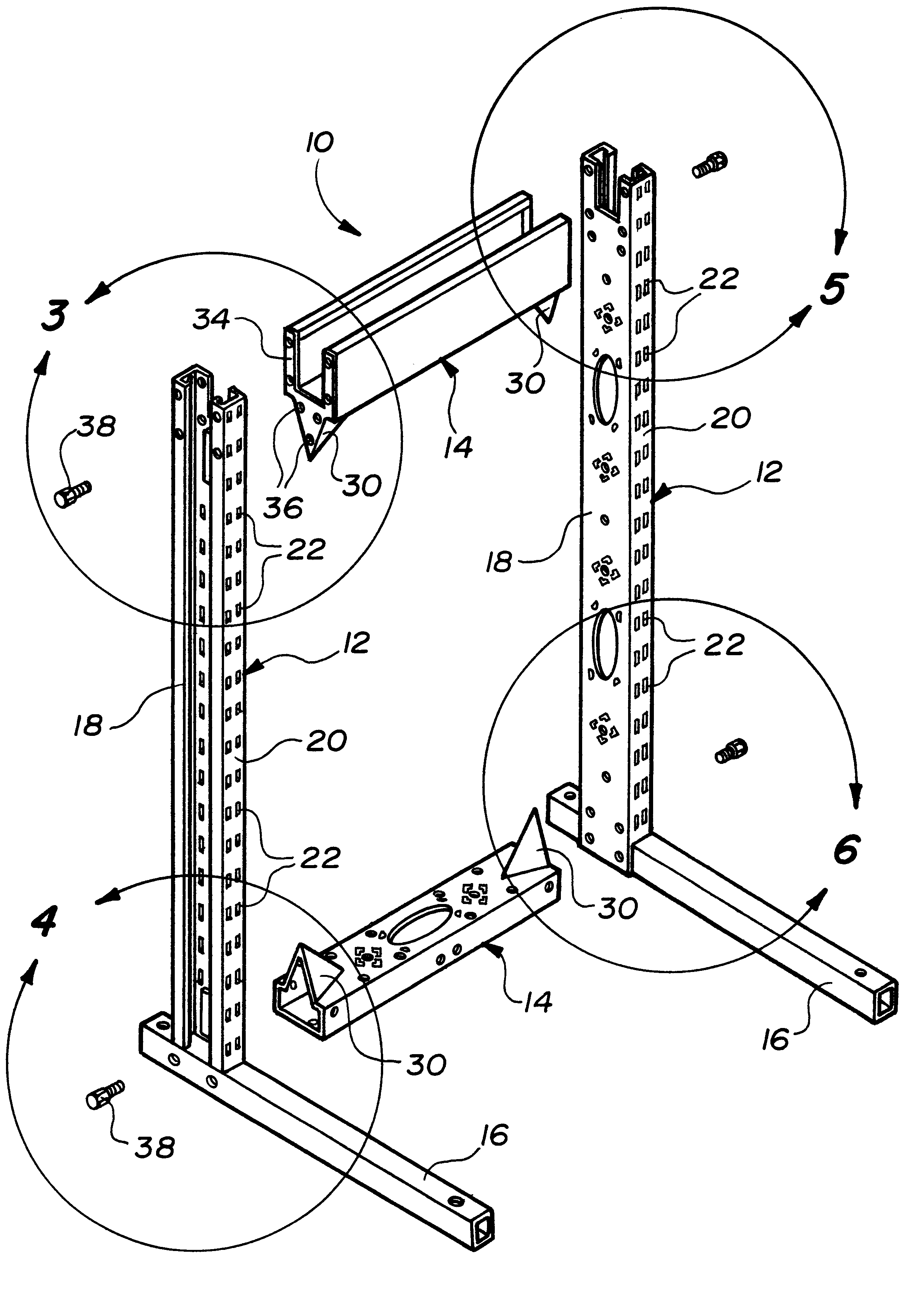 Frame construction for modular office furniture