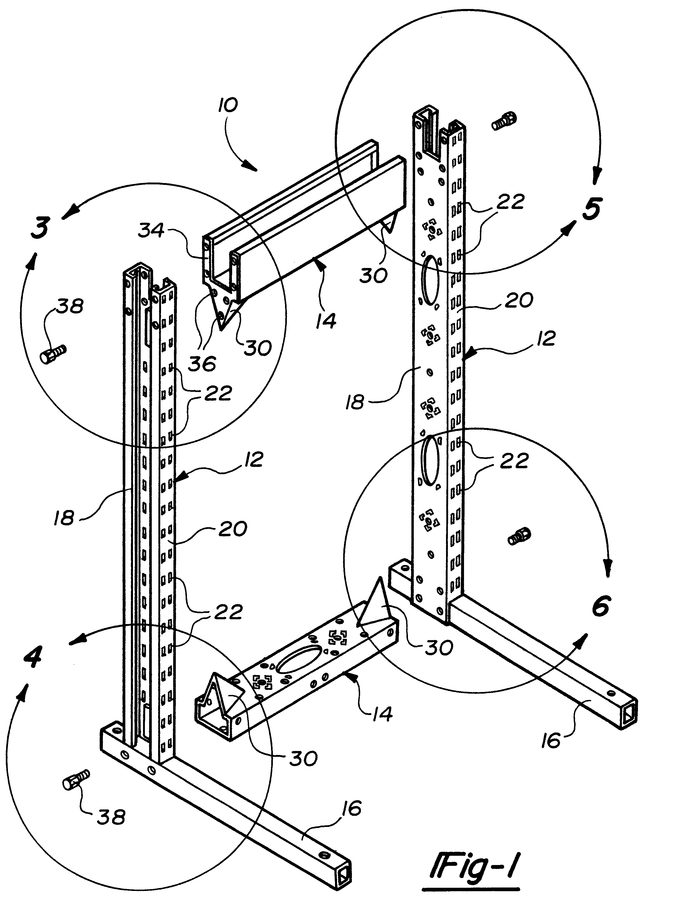 Frame construction for modular office furniture