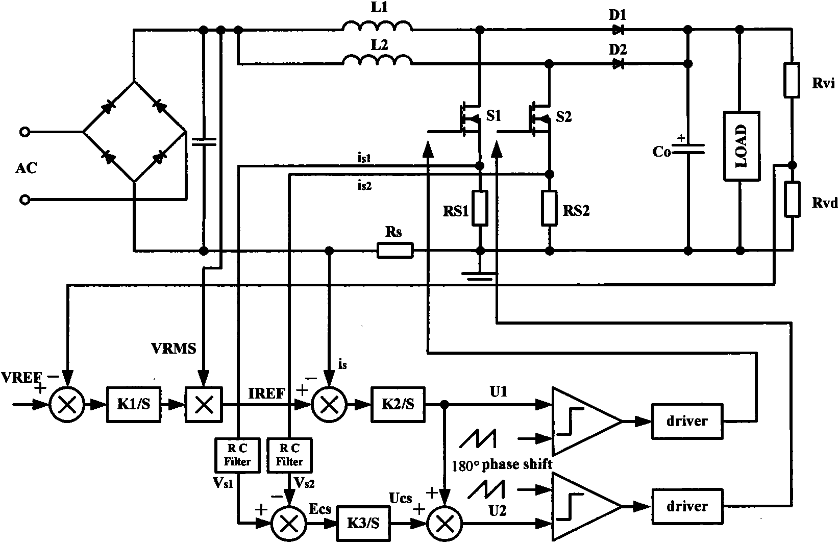 Interleaved parallel PFC control circuit and control method