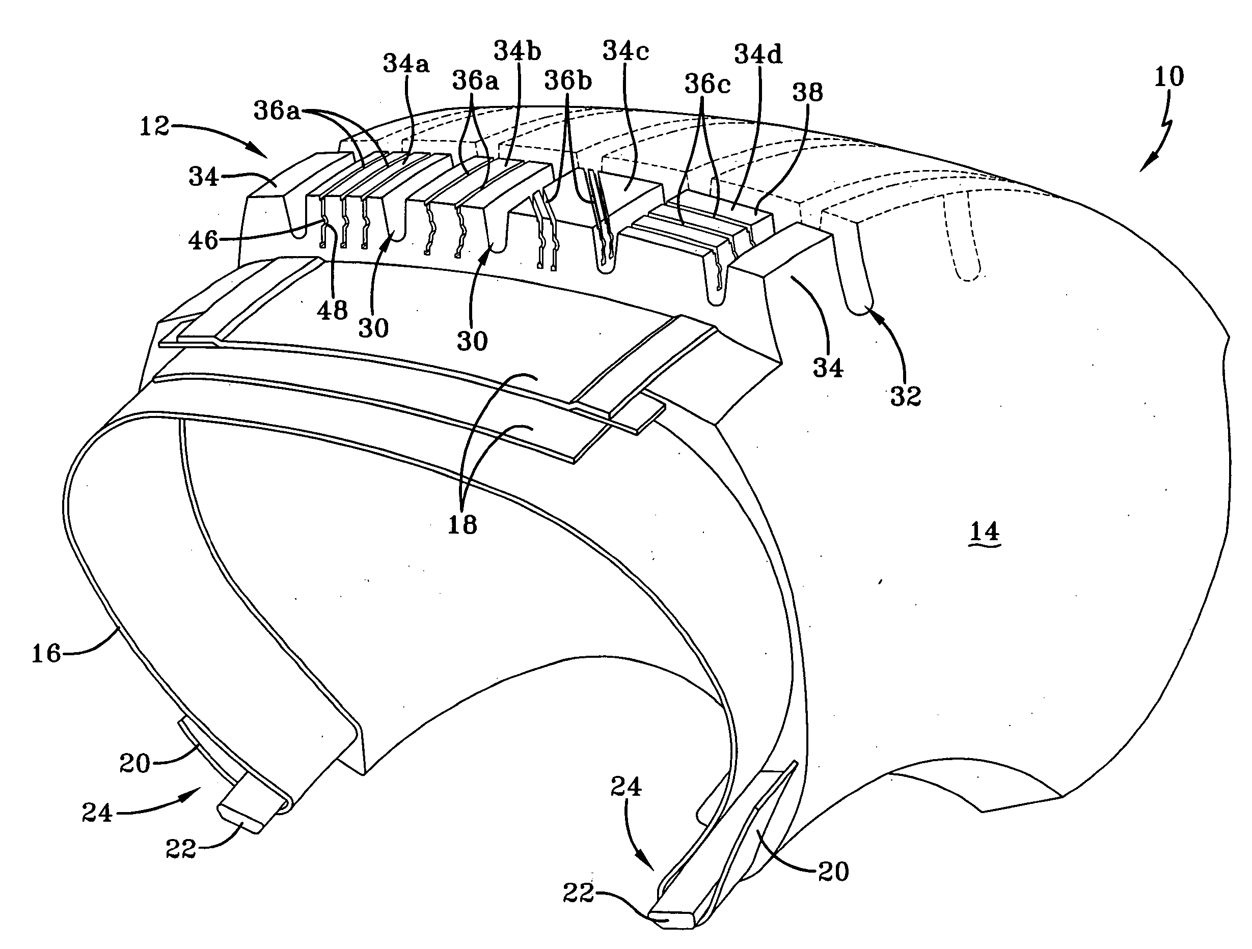 Siped tire tread with high transverse stiffness