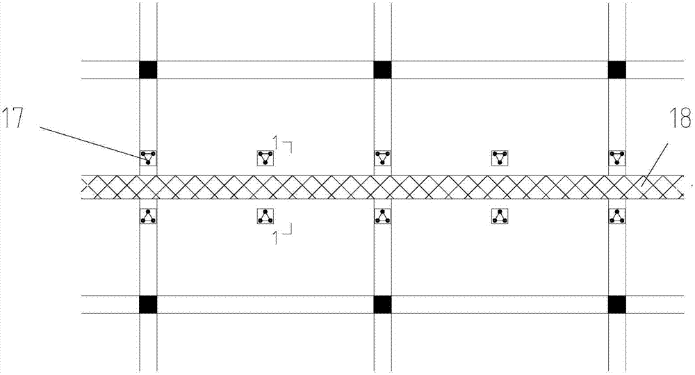 Detachable type tripod post-cast strip independent supporting system and use method thereof