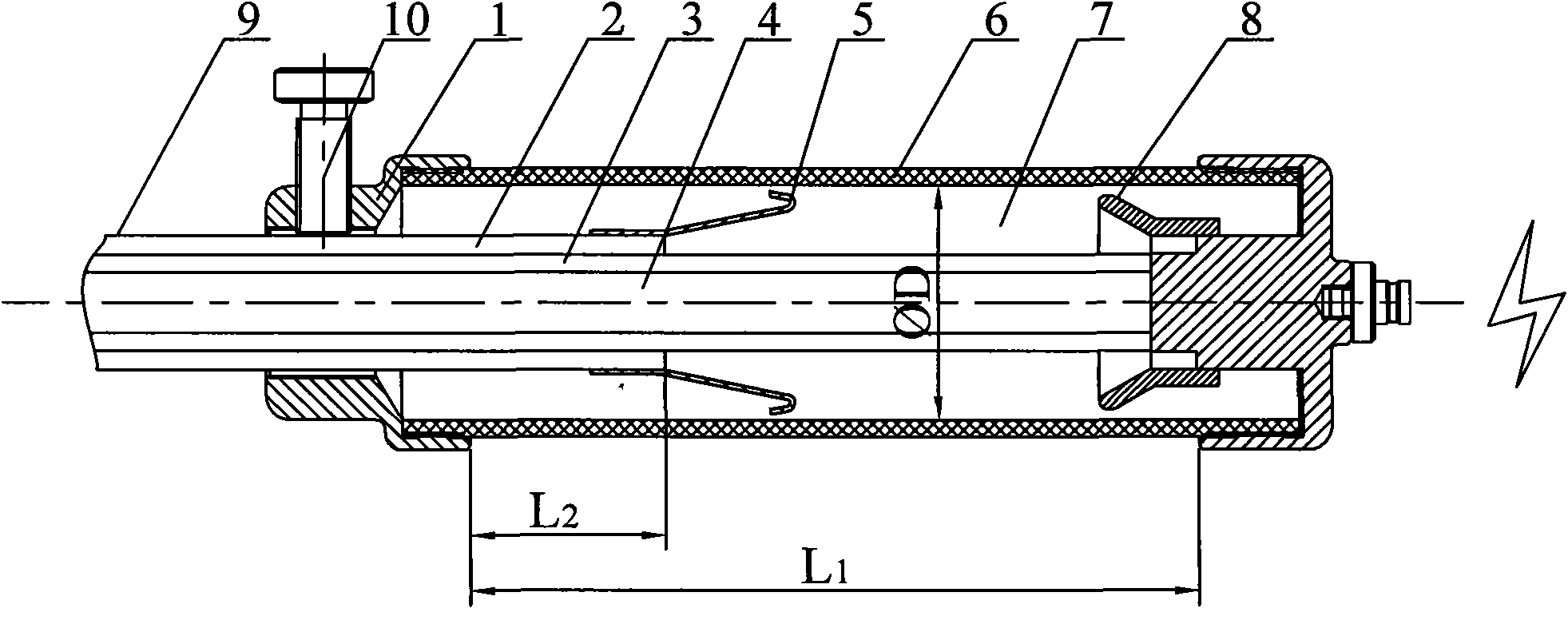 Power frequency withstand voltage and partial discharge test terminal structure of medium-low voltage crosslinked cable