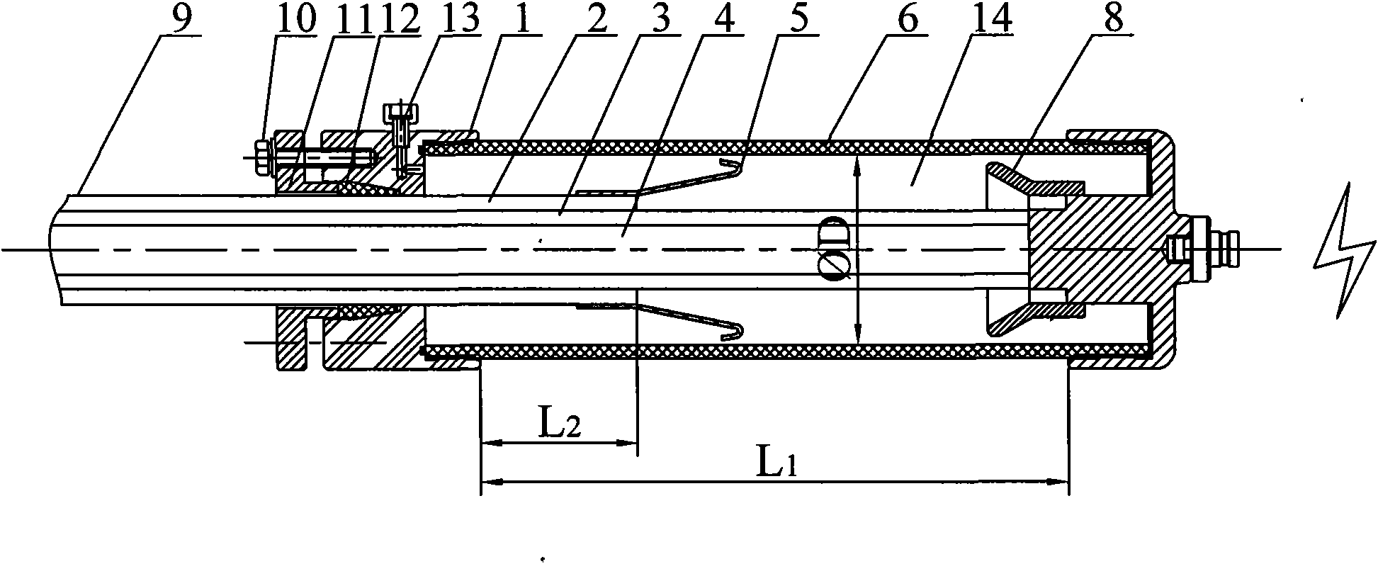 Power frequency withstand voltage and partial discharge test terminal structure of medium-low voltage crosslinked cable