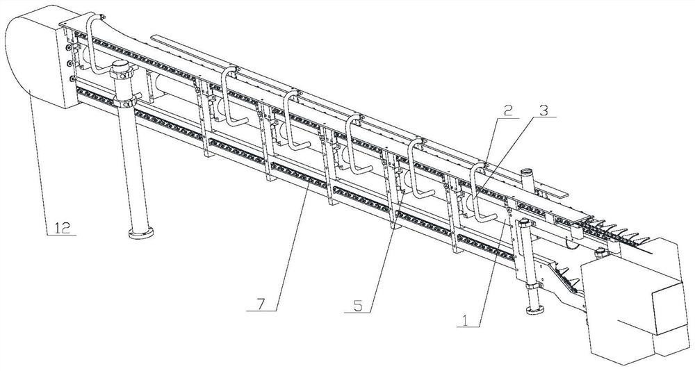 A cleanable tank conveying chain device