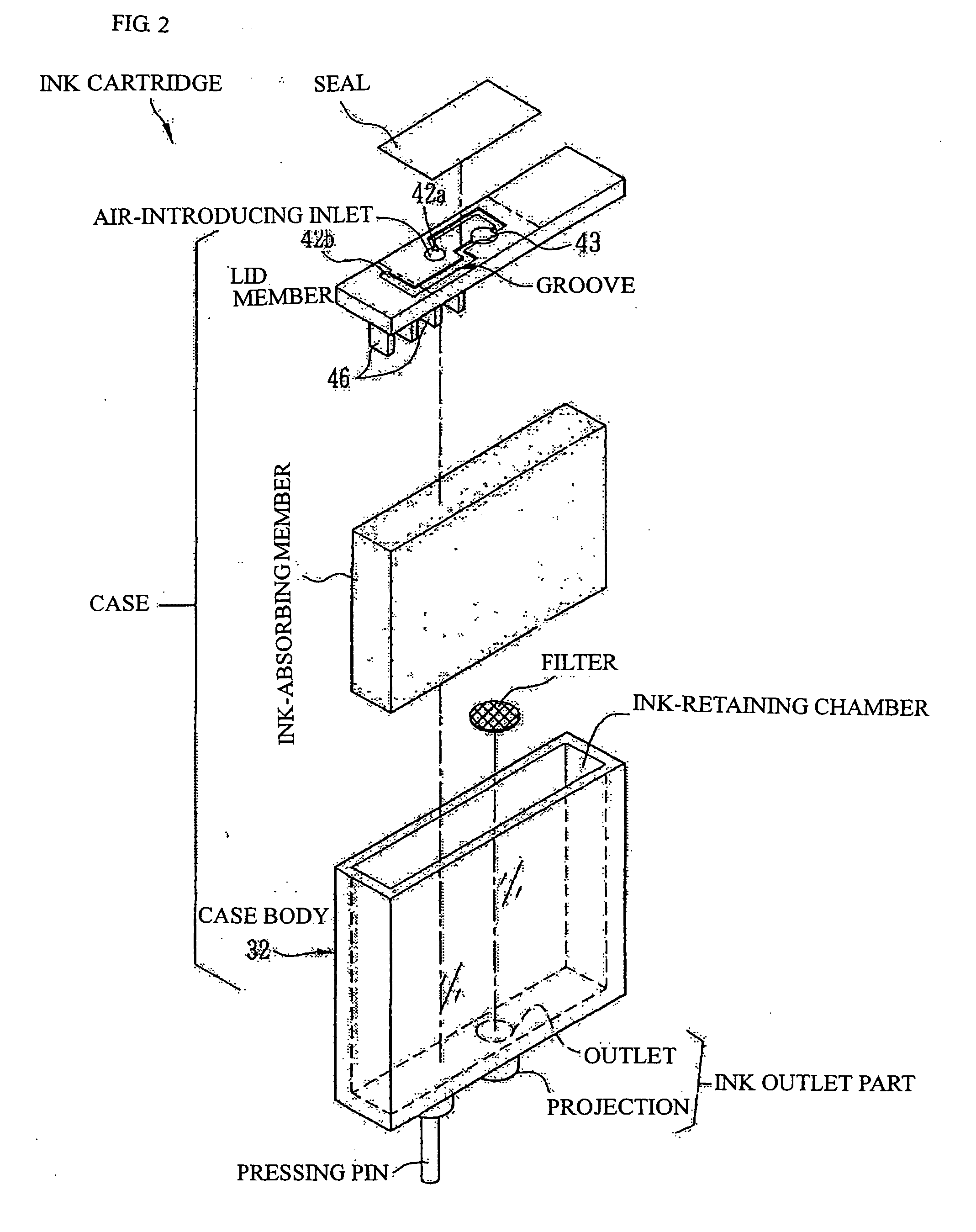 Ink unit containing ink and ink-contacting member