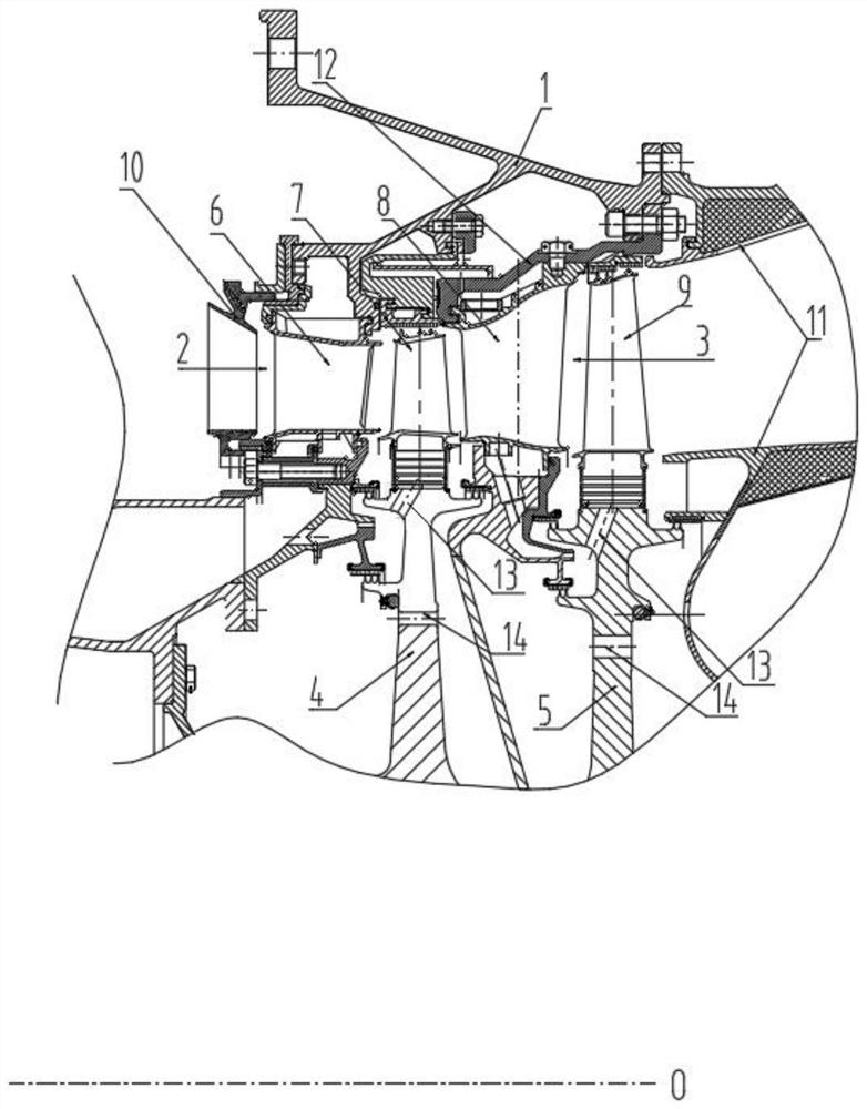 Turbine of small-medium gas turbine and working method