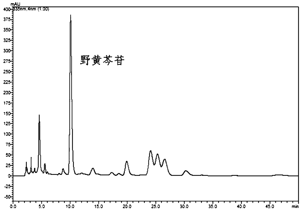 Detection method of content of wild baicalin in traditional Chinese medicine